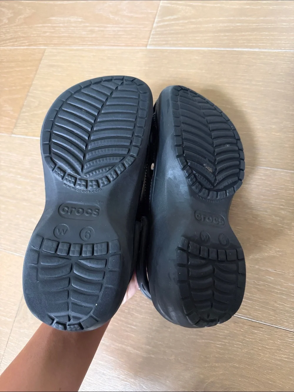 CROCS Black Classic Platform Clogs | 6